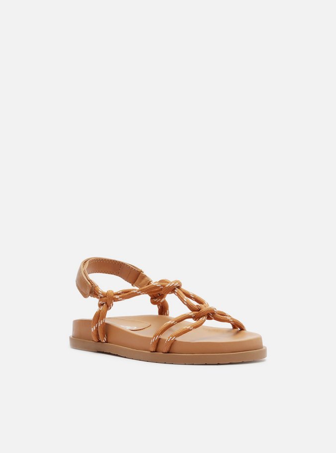Sandália Papete Marrom Couro Custom Anklet