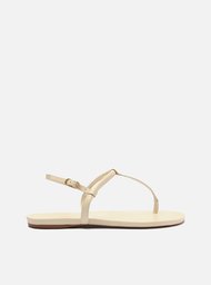 Sandália Rasteira Off-White Tiras Slim Básica