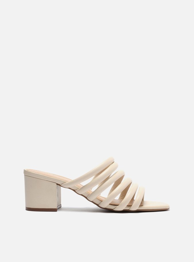Mule Off-White Bloco Bico Quadrado Tiras