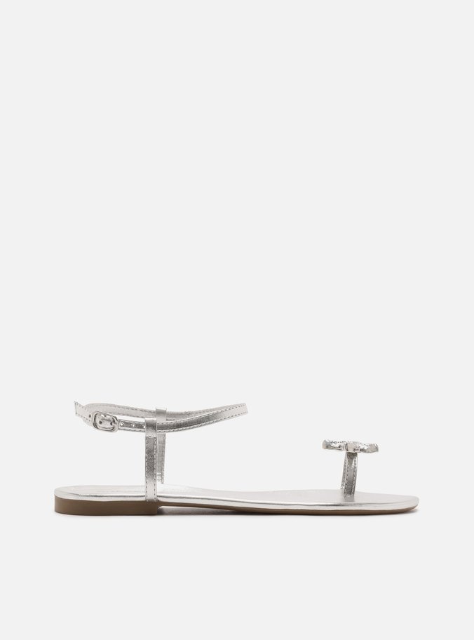 Sandália Rasteira Prata Dedeira Estrela-do-mar