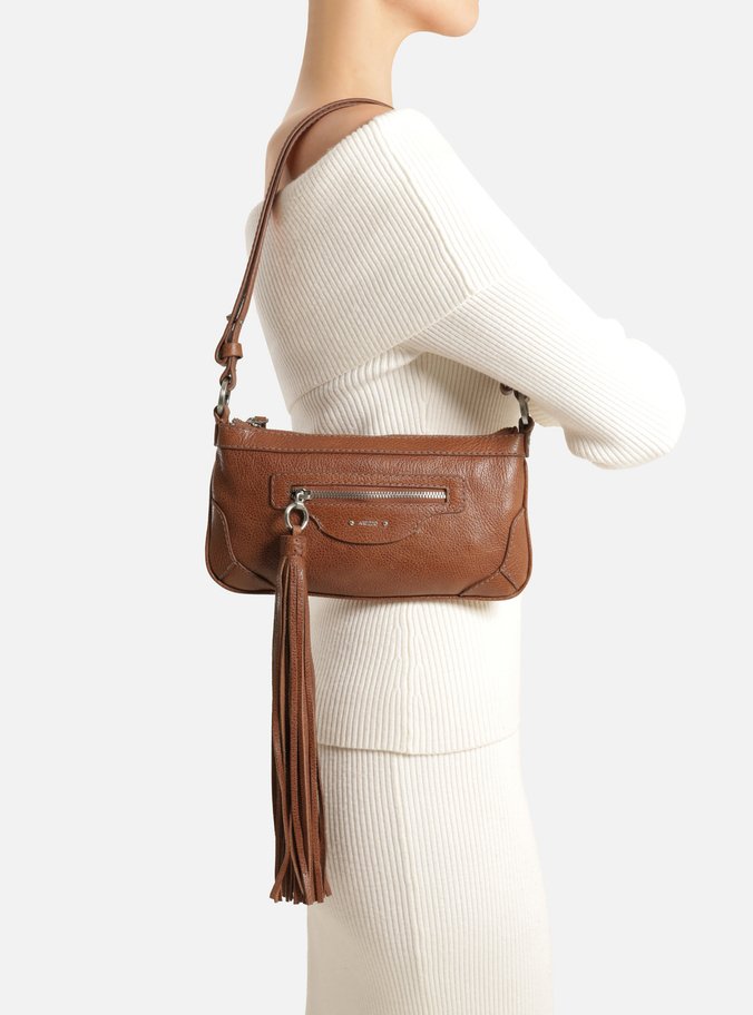 Bolsa Tiracolo Marrom Couro Média Barbicacho