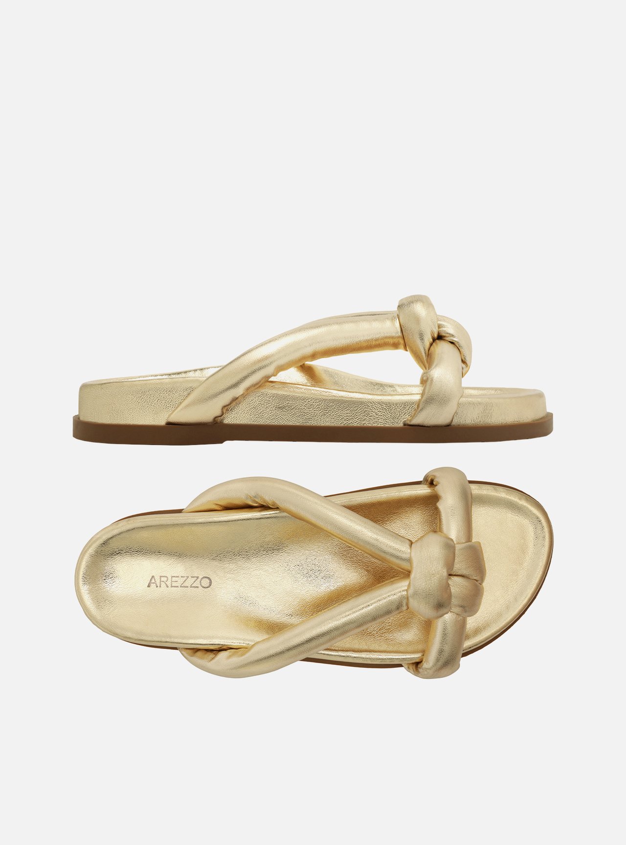 Sandália Papete Dourada Flatform Nó — foto 5