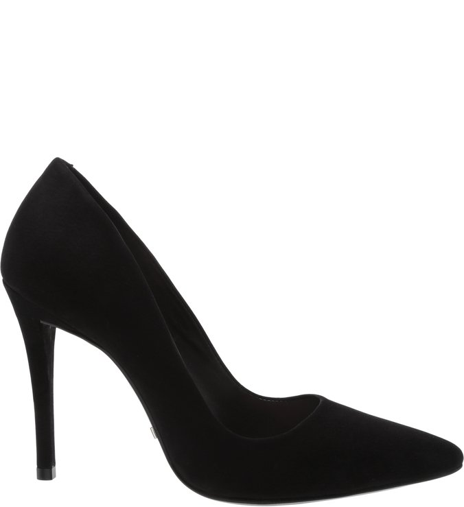 Scarpin Nobuck Salto Alto Bella Preto