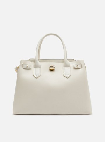 Bolsa Tote Off-White Texturizada Grande Metal