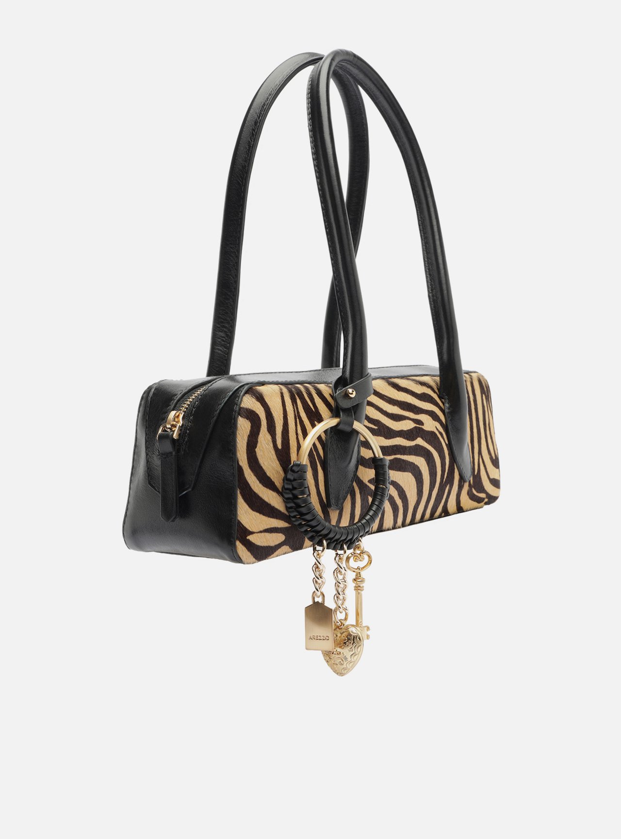 Bolsa Shoulder Animal Print Couro Média Metais — foto 5