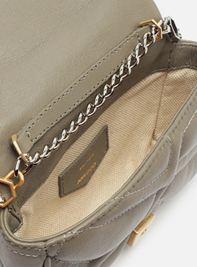 Mini Bag Tiracolo Cinza Couro Emma