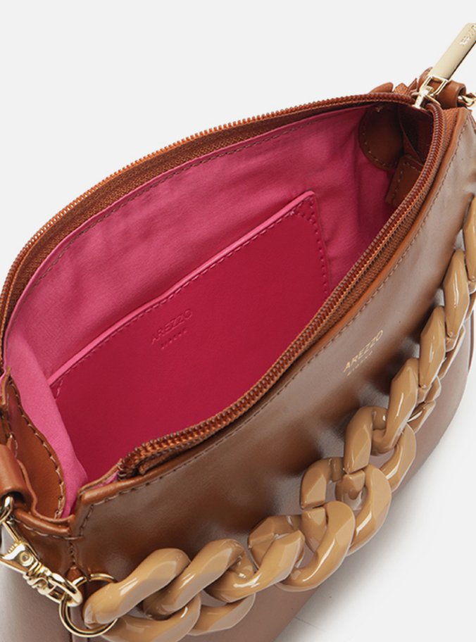 Bolsa Tiracolo Marrom Iara Pequena Bege