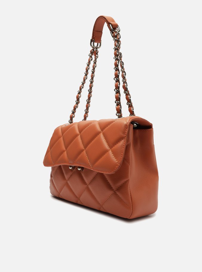 Bolsa Tiracolo Laranja Couro Mizz Média