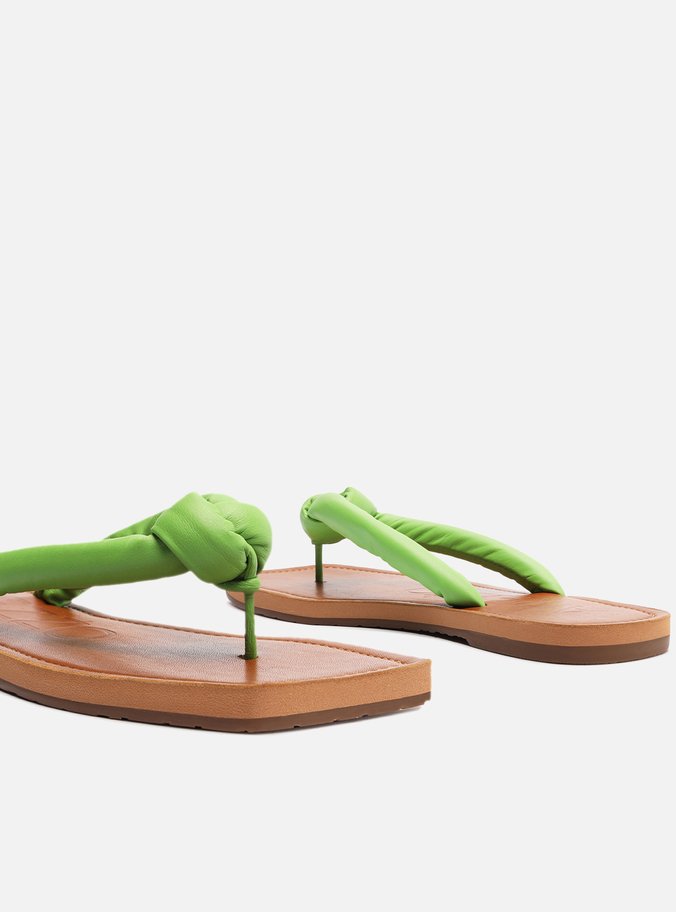 Flip Flop Verde Tiras Bombadas