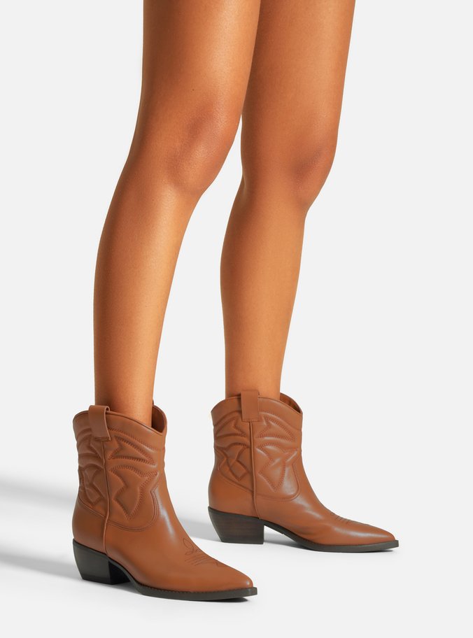 Bota Marrom Cano Curto Western Easy