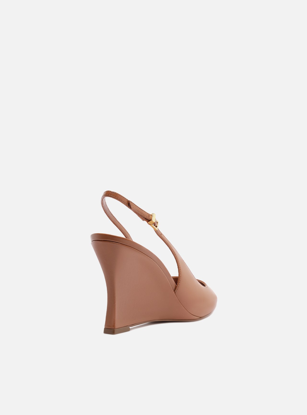 Scarpin Caramelo Couro Salto Alto Anabela Slingback — foto 3