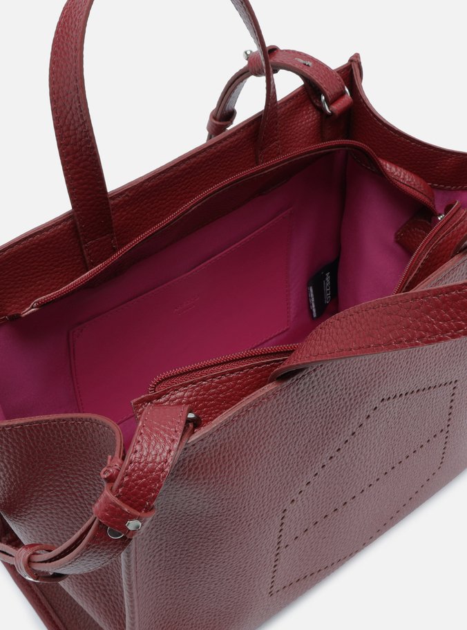Bolsa Tote Bordô Grande Logo Perfurado