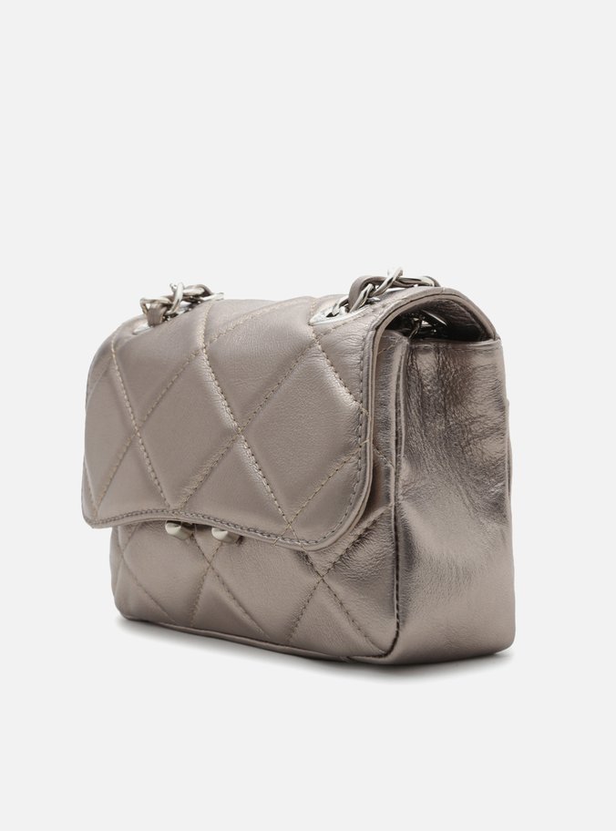 Bolsa Tiracolo Prata Couro Mizz Pequena