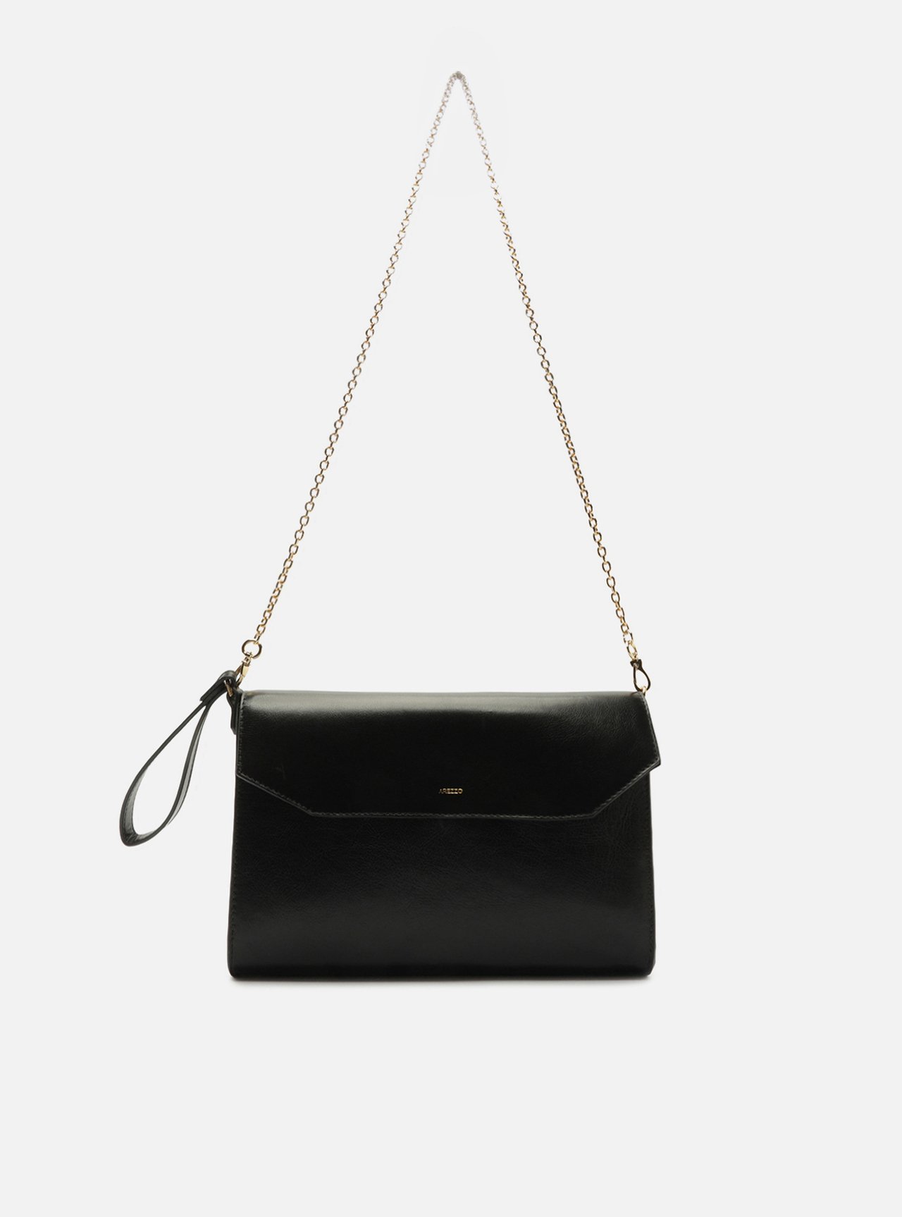 Bolsa Shoulder Preta Couro Média Alça Corrente — foto 10