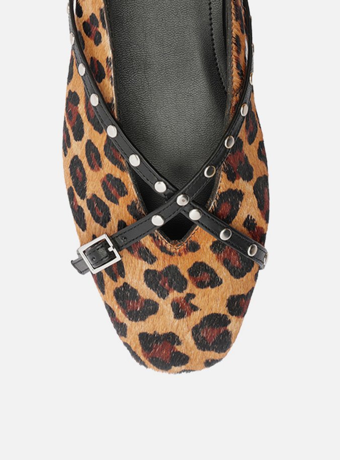 Sapatilha Animal Print Tiras Cruzadas