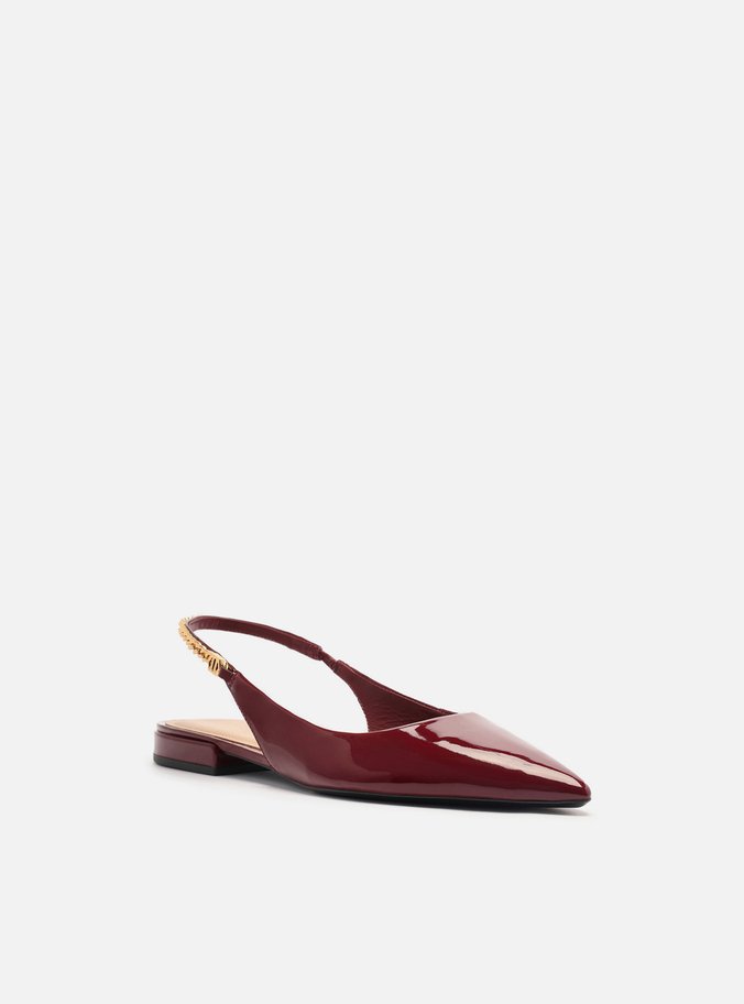 Sapatilha Vermelha Verniz Slingback Corrente