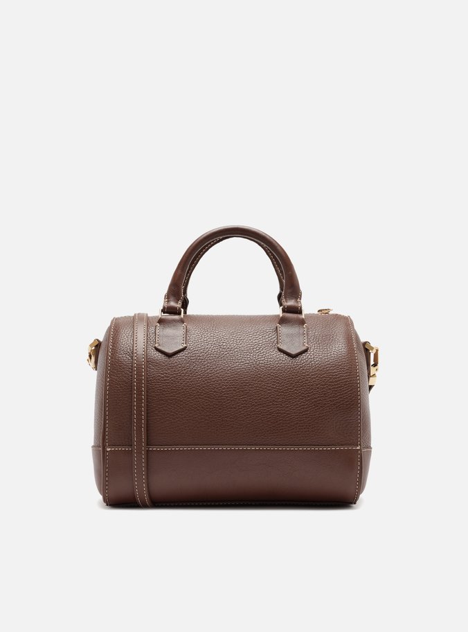 Bolsa Bowling Marrom Couro  Média