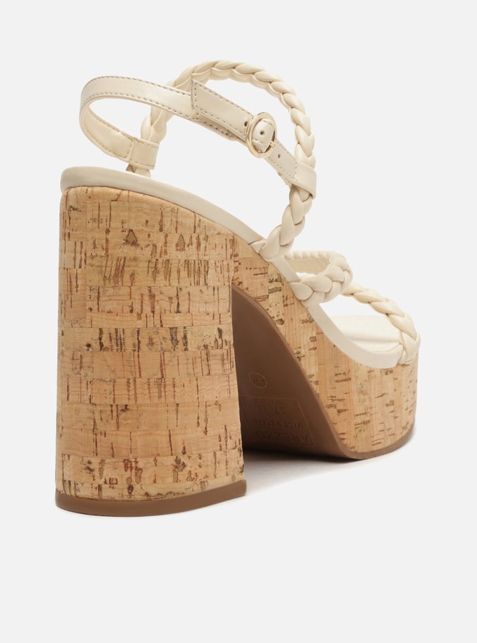 Sandália Meia Pata Off-White Cortiça