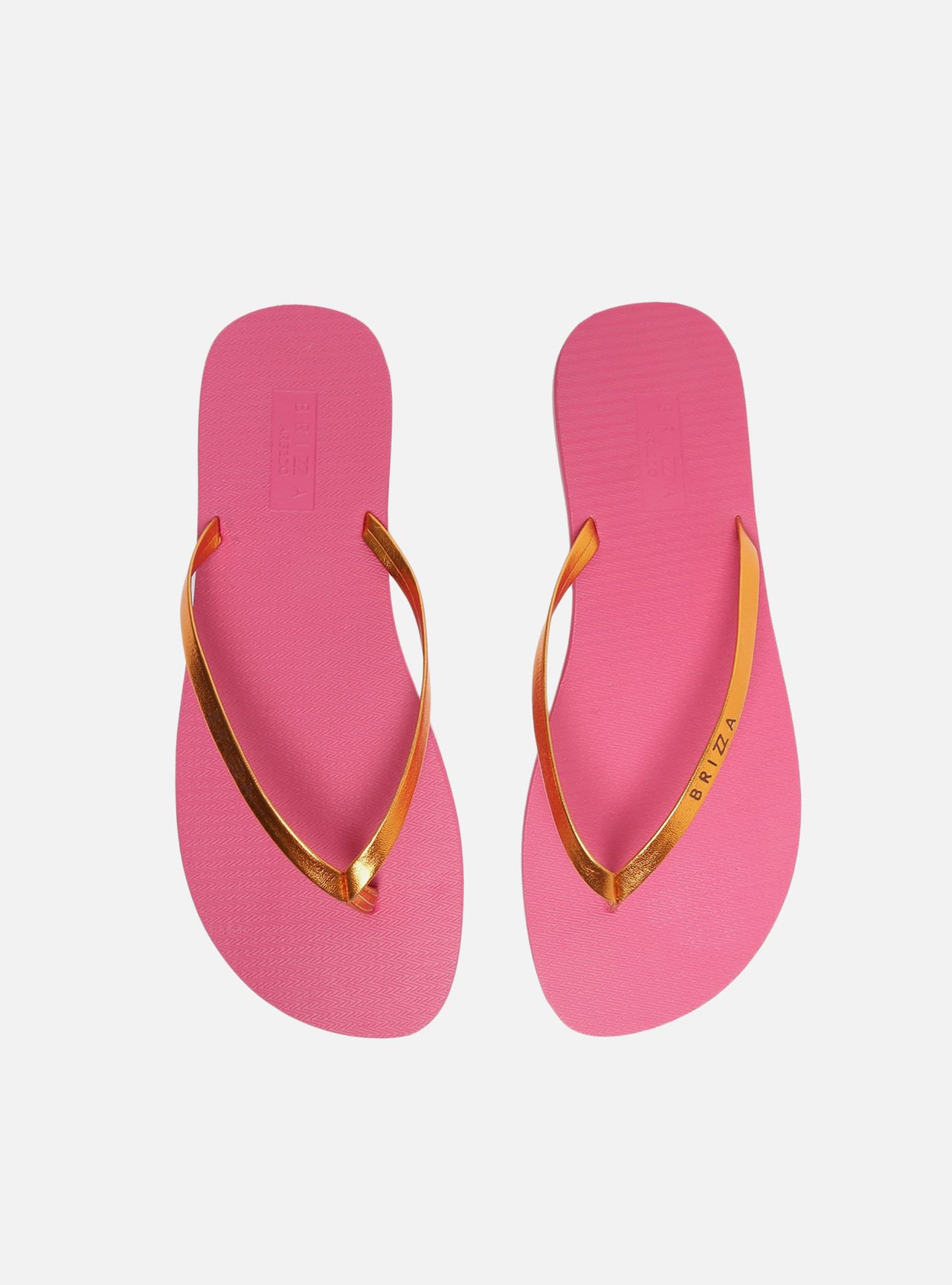 Chinelo de Dedo Rosa Tira Metalizada Laranja Brizza — foto 5