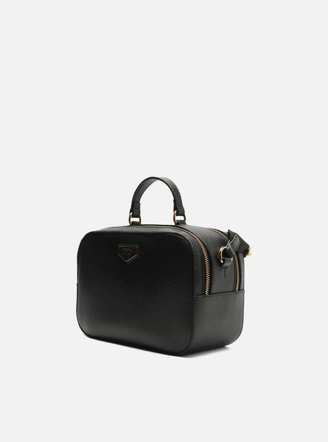Bolsa Tiracolo Preta Média Detalhe Metal