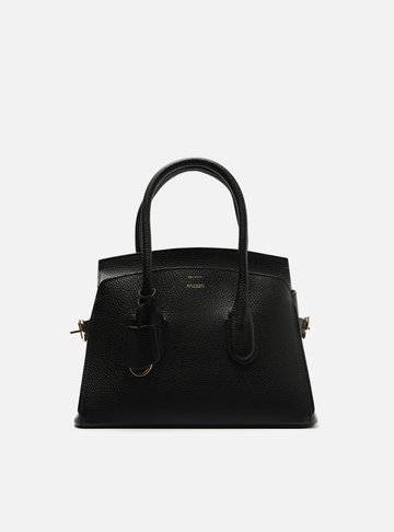 Bolsa Tote Preta Couro Ária Média