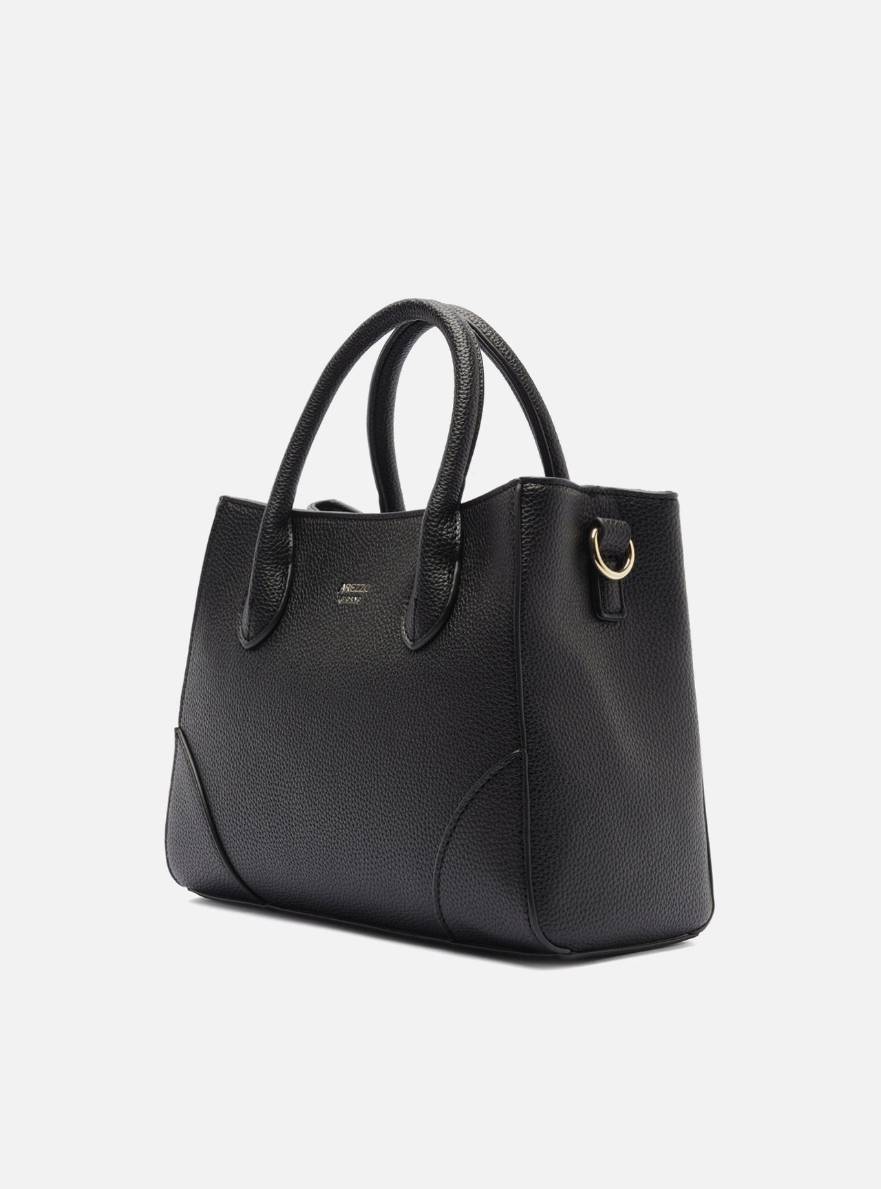Bolsa Tote Preta Média Textura — foto 2