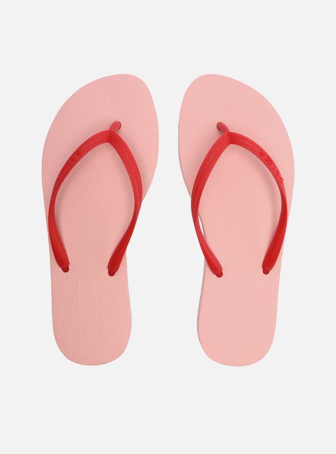 Chinelo de Dedo Multicolorido Tiras Finas Vermelho