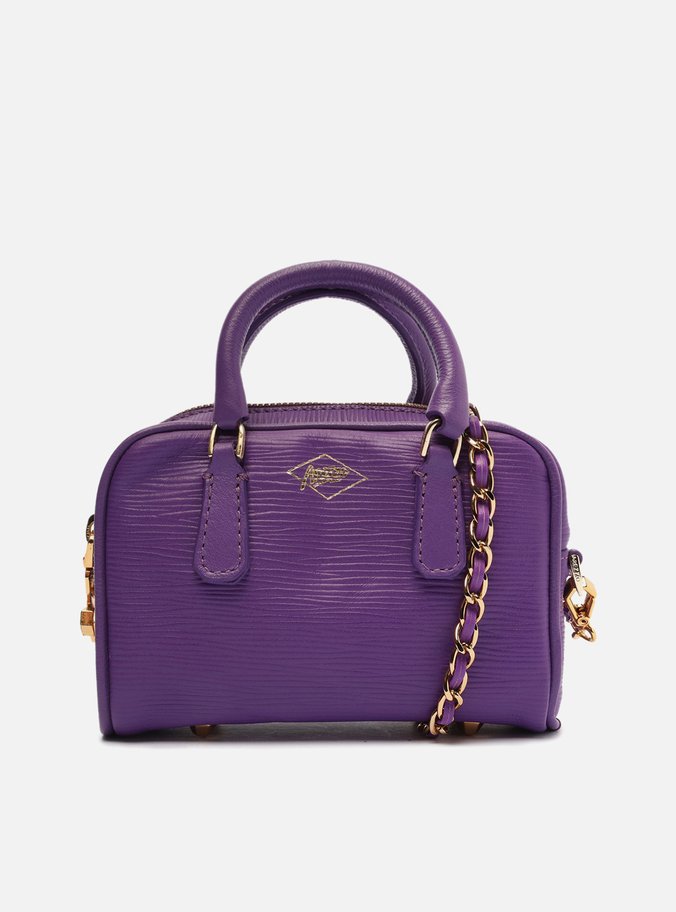 Bolsa Mini Bag Roxa Couro Lívia