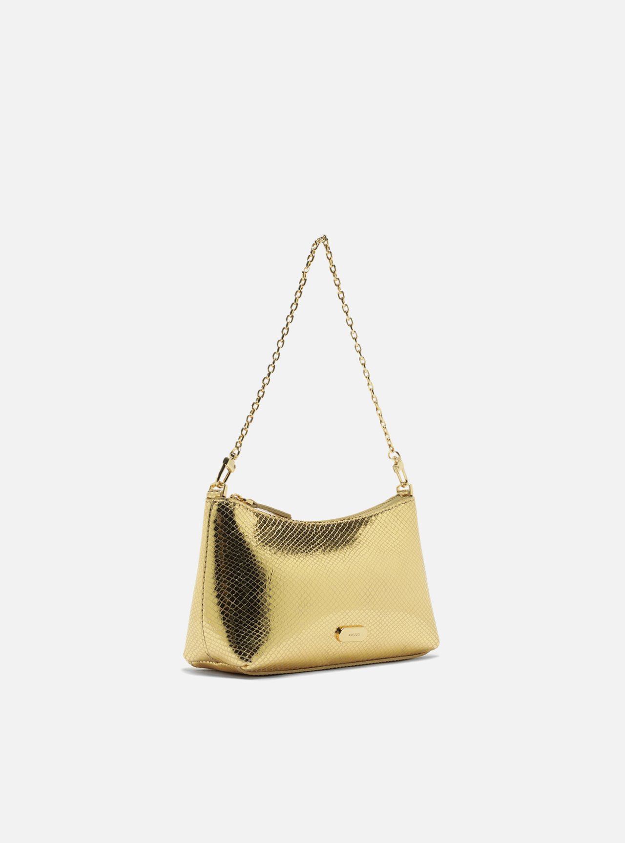 Bolsa Tiracolo Dourada Snake Pequena Corrente — foto 5