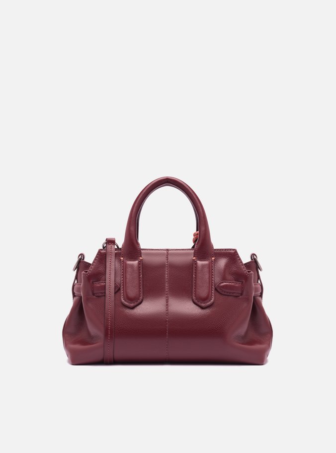 Bolsa Tote Vinho Couro Média Bag Charm Metal