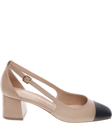 Scarpin Couro Duo True Nude Preto
