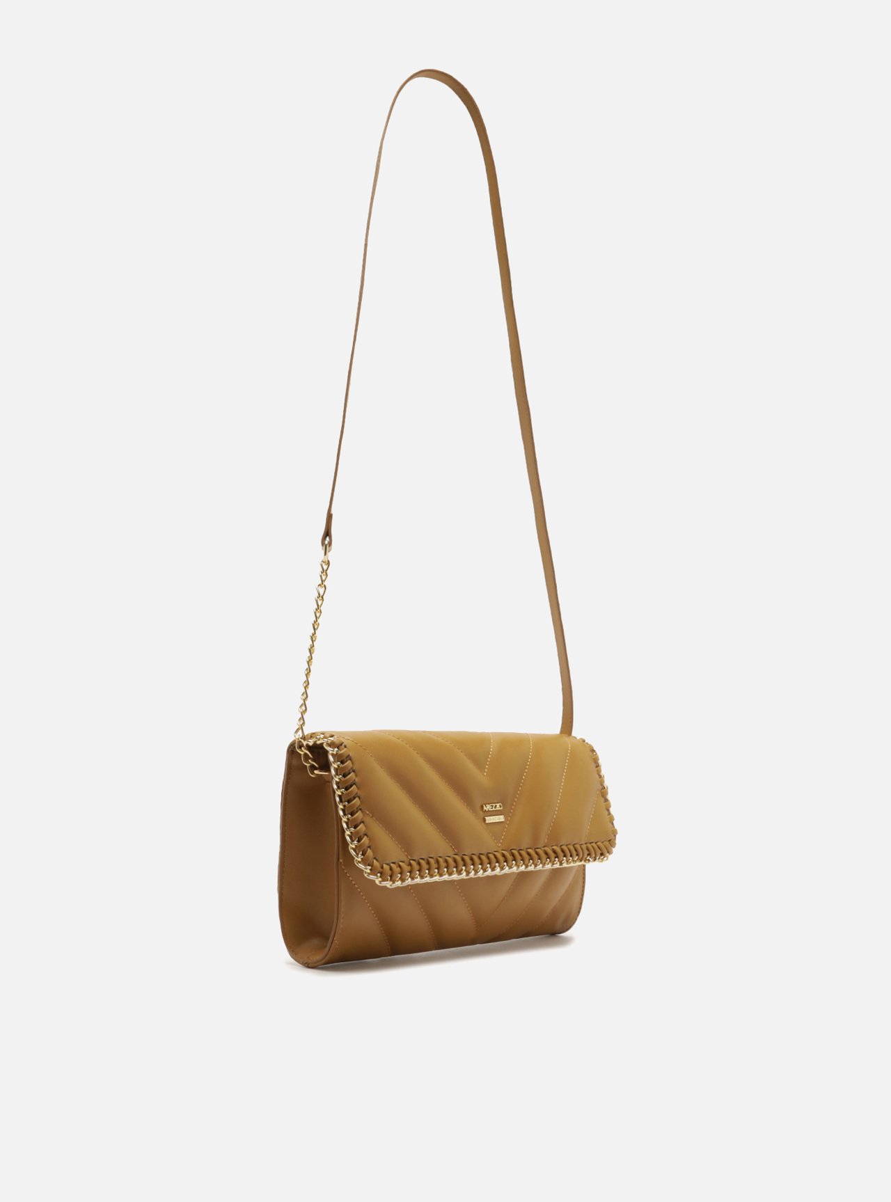 Bolsa Tiracolo Marrom Média Matelassê Corrente — foto 5