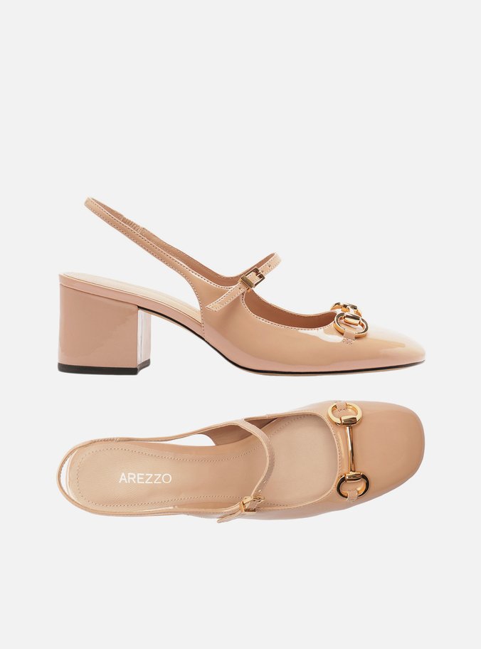 Sapato Boneca Rosa Verniz Bloco Slingback