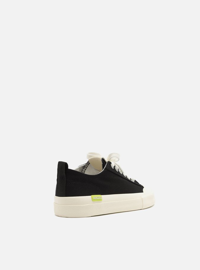 Tênis Preto Lona Canelada Casual