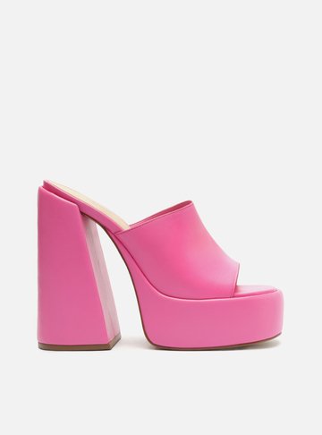 Tamanco Rosa Couro Meia Pata Karen