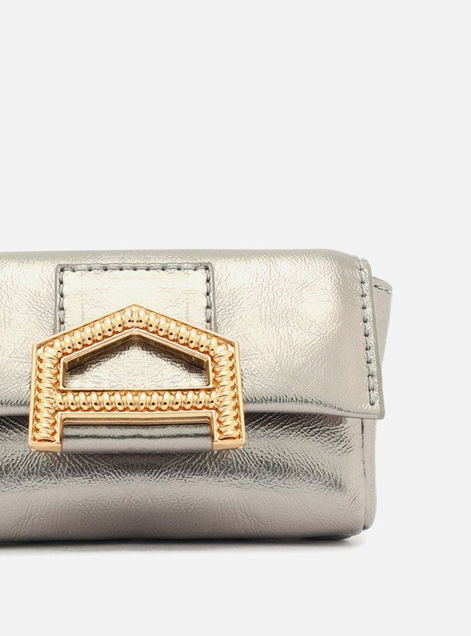 Mini Bag Prata Couro