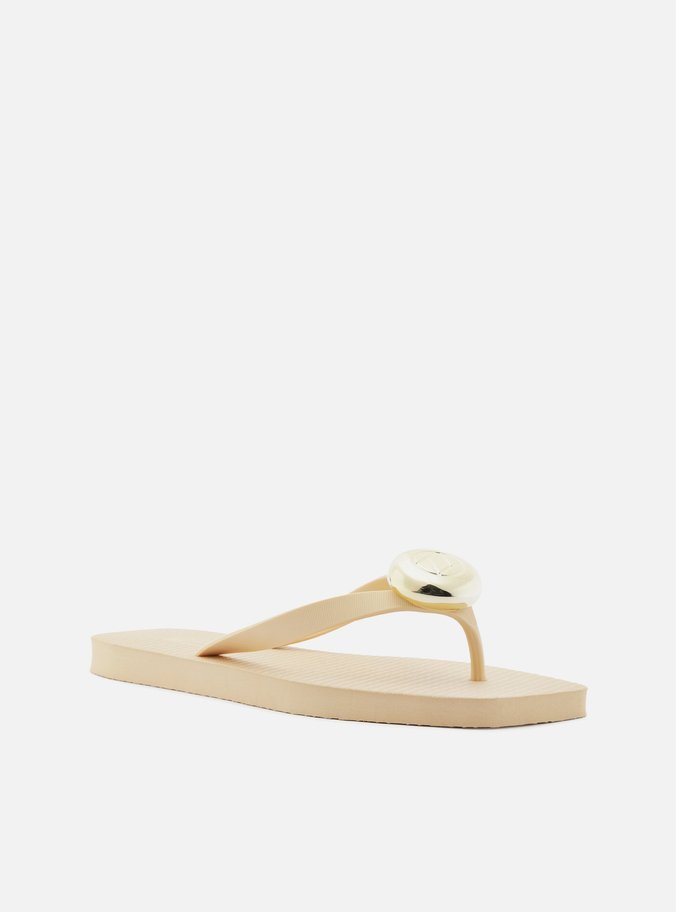 Chinelo de Dedo Nude Square Tiras Largas