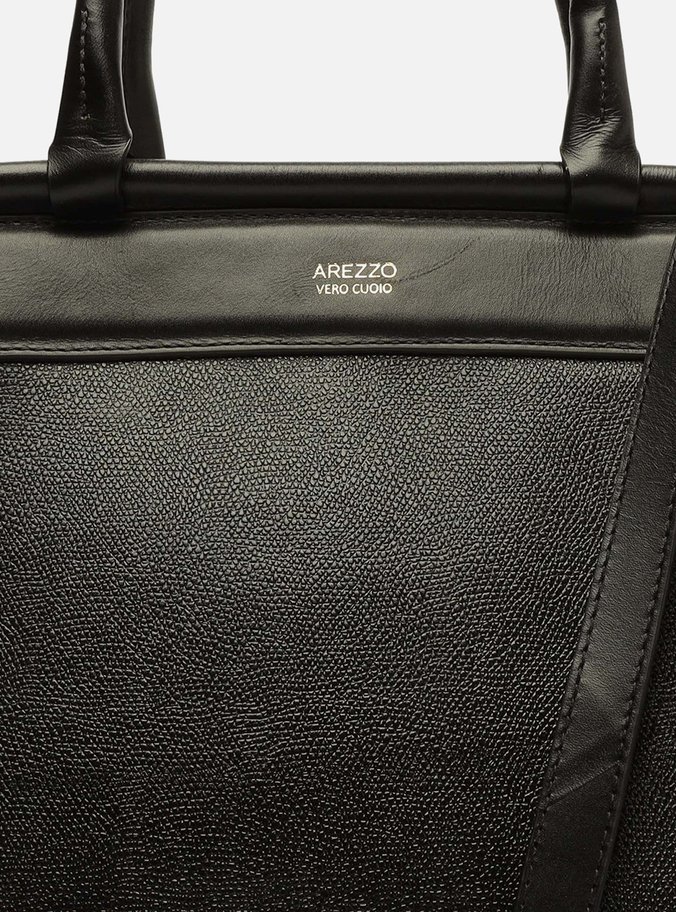 Bolsa Tote Preta Couro Maria Média