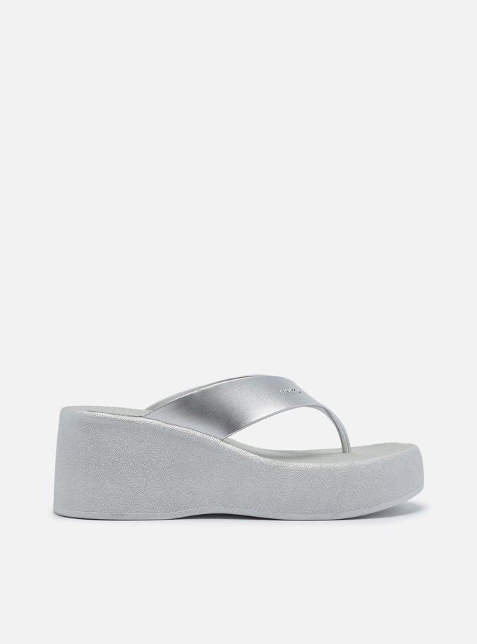 Tamanco Prata Metal Flatform Barcelona