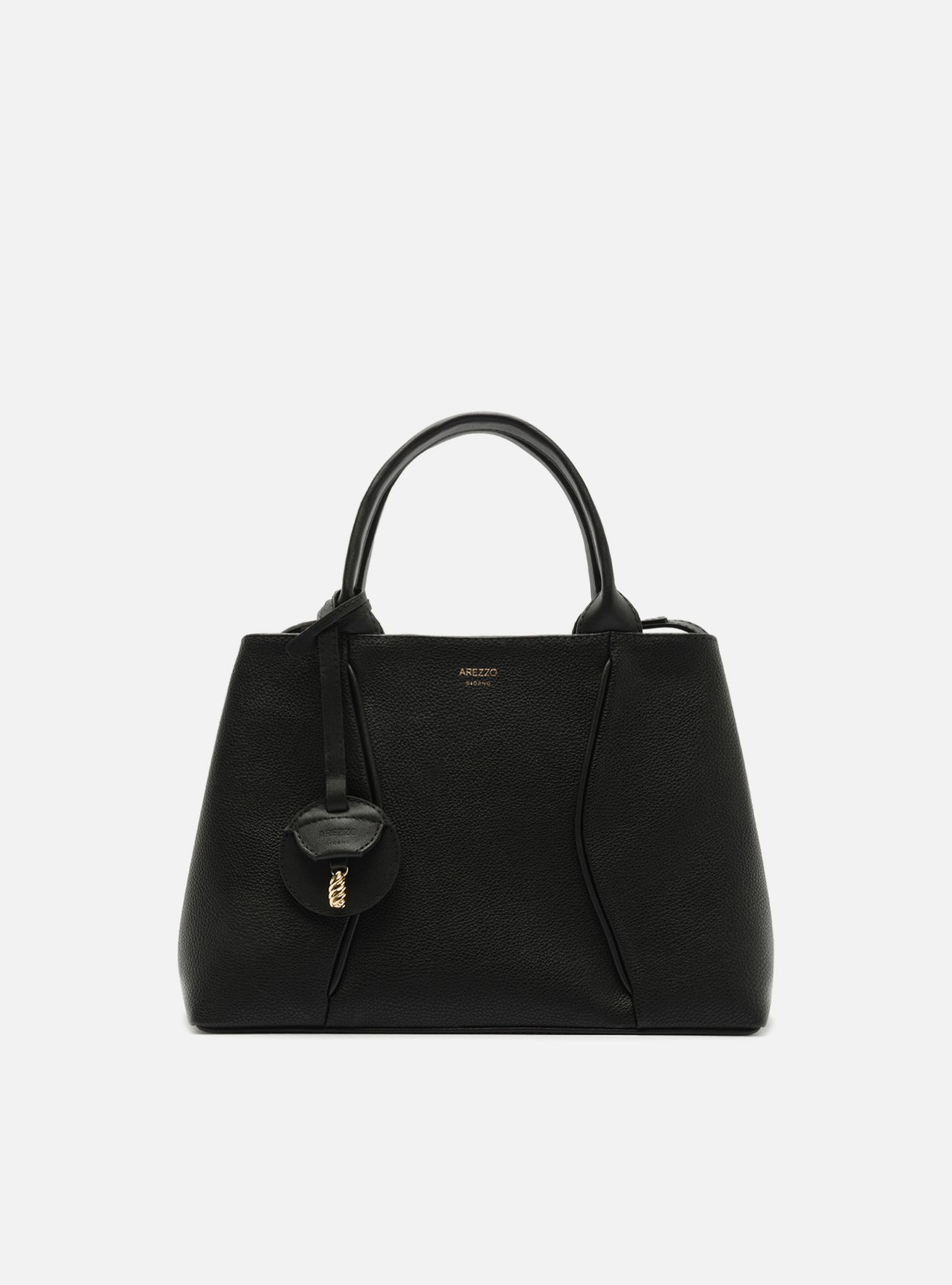 Bolsa Tote Preta Média Metais — foto 1