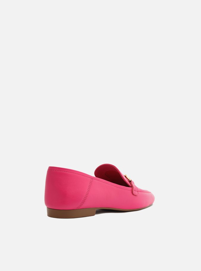 Mocassim Rosa Couro Bridão Metálico Luma