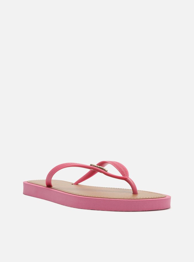 Chinelo de Dedo Tiras Pink Palmilha Marrom