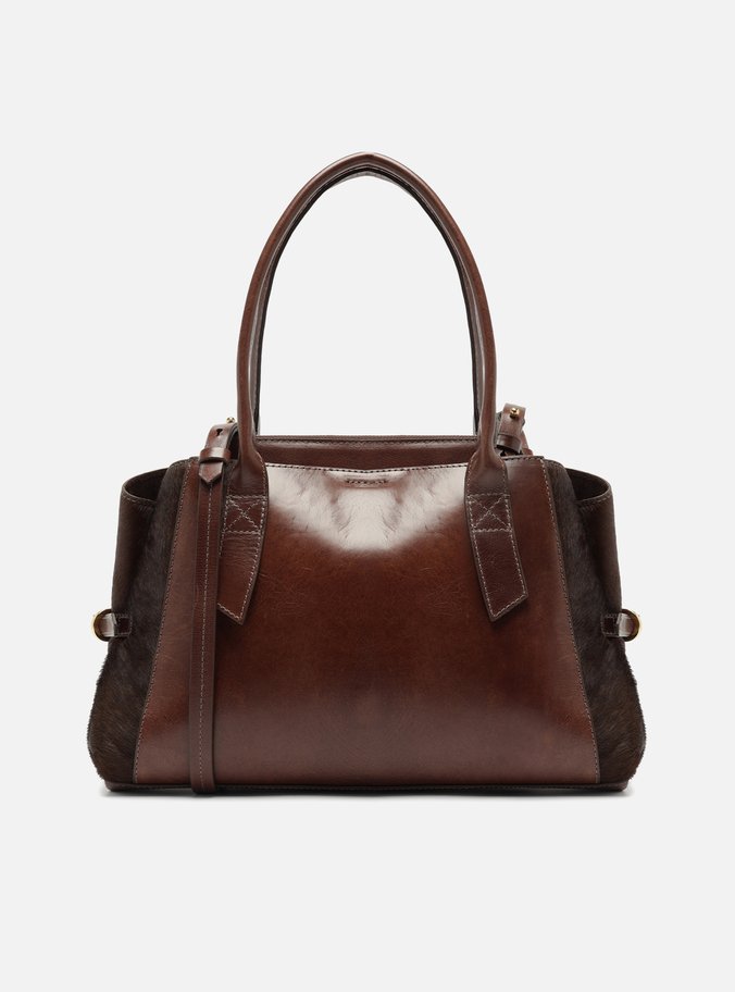 Bolsa Tote Marrom Pelo Couro Grande
