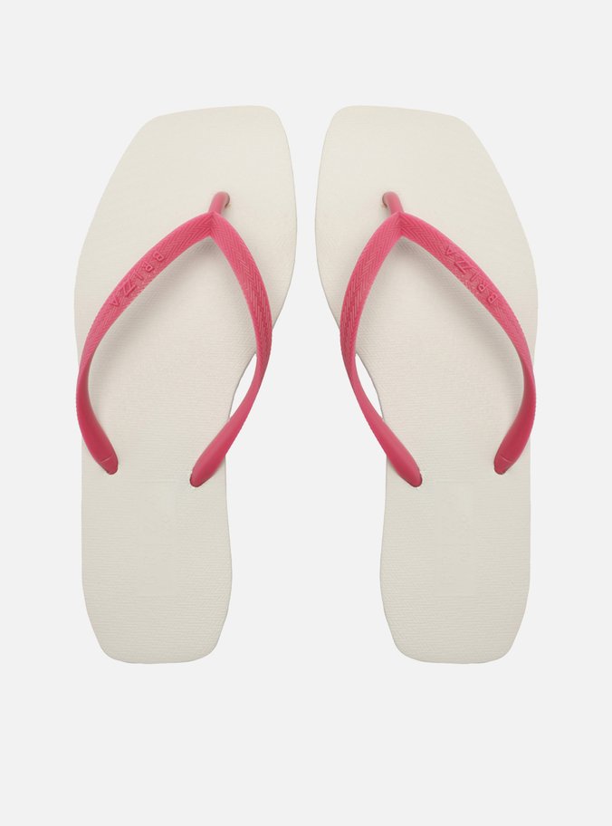 Chinelo de Dedo Multicolorido Square Tiras Rosa