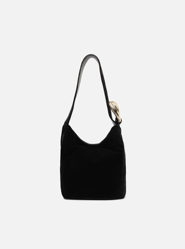 Arezzo — Bolsa Bucket Preta Veludo Pequena