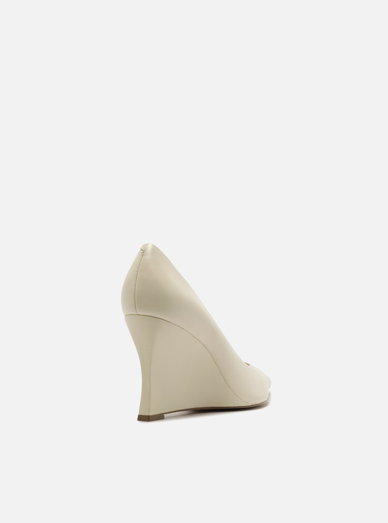 Scarpin Branco Couro Salto Anabela Bico Fino — foto 3