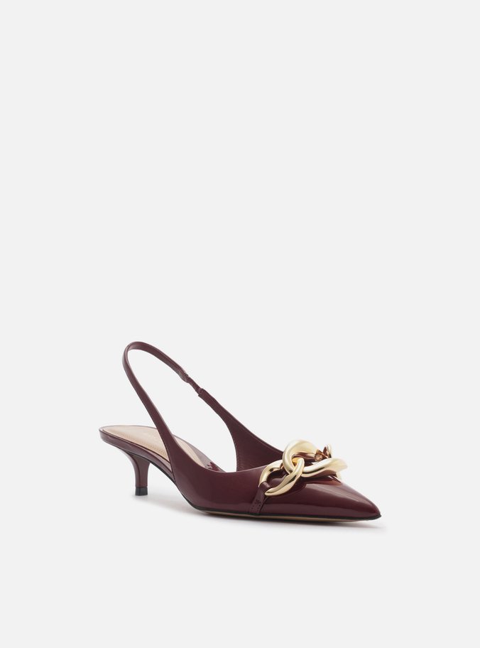 Scarpin Vermelho Salto Kitten Slingback Elos