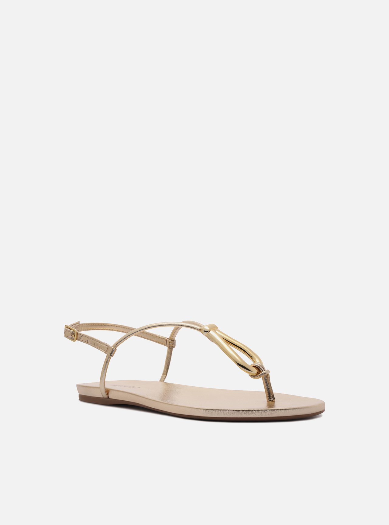 Sandália Rasteira Dourada Slim Metal Dourado — foto 2