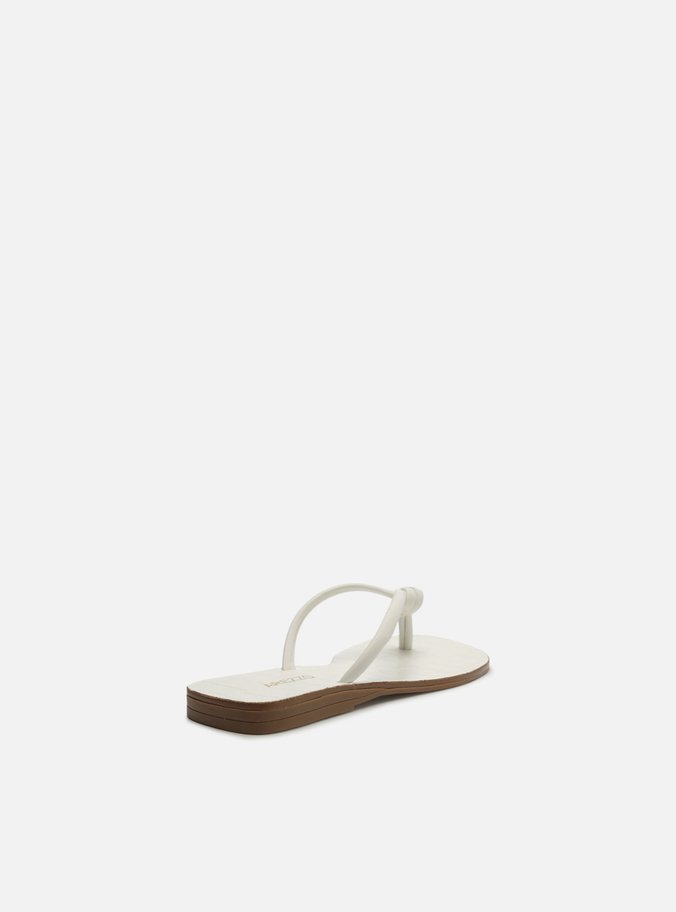 Rasteira Branca Tiras Flip Flop