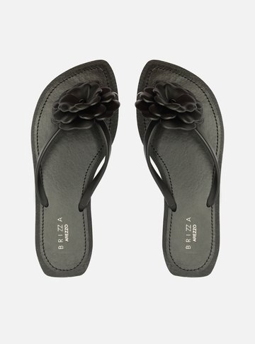 Chinelo de Dedo Preto Flor Flash Brizza
